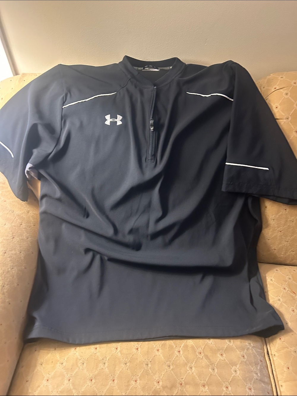 Under Armour Black Short-Sleeve Quarter-Zip Athletic Polo